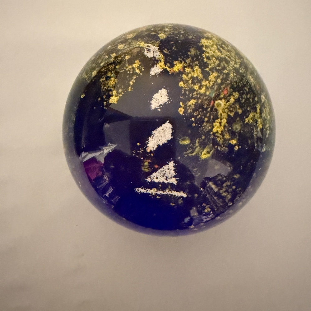Vintage Art Glass Studio Paperweight White Lighthouse Multicolor